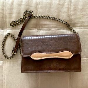 Crocodile embossed cross body bag